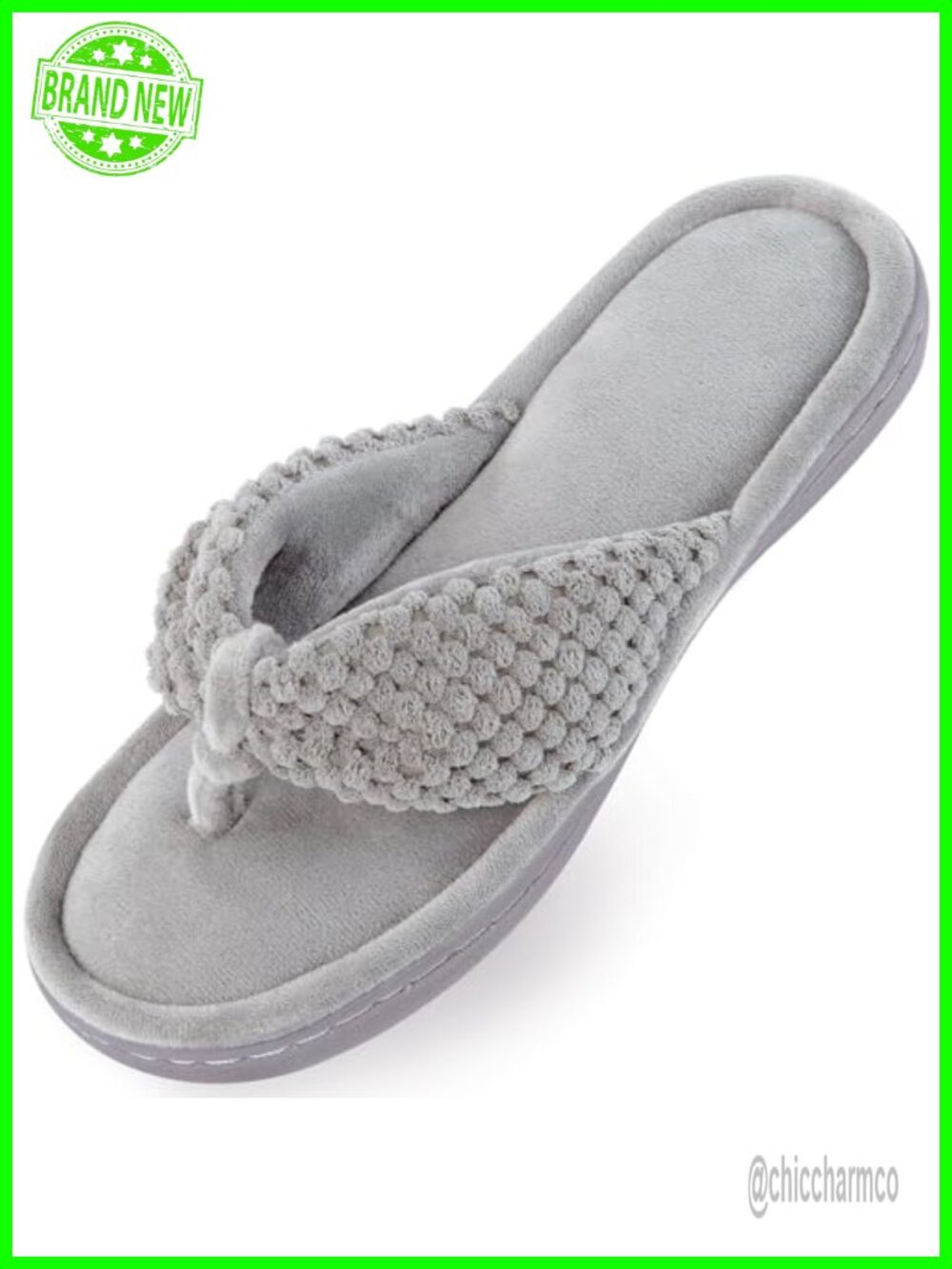 Memory Foam Flip Flop Slippers, Adjustable Thong House Slippers, Anti-Slip